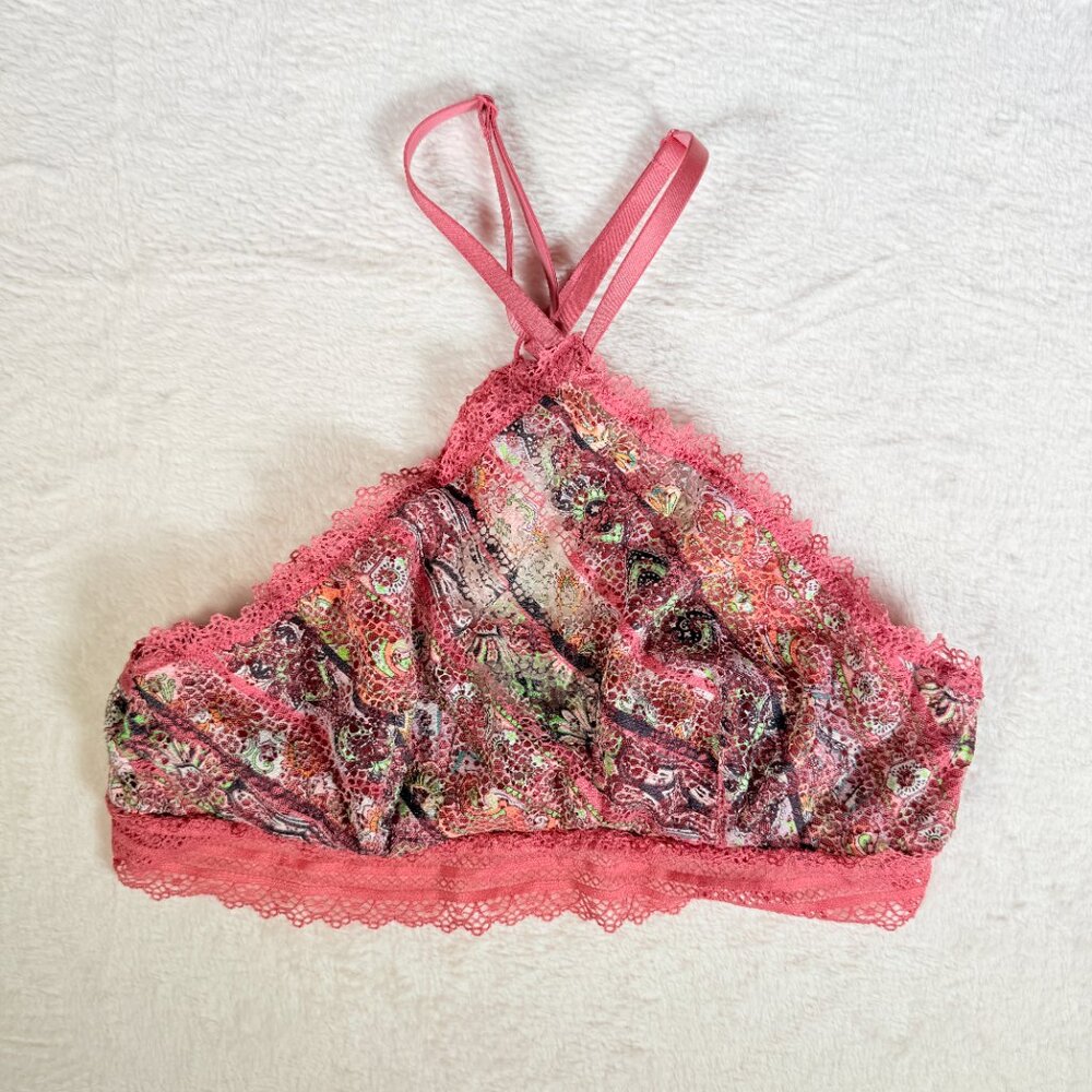 Victorias Secret Dream Angels Floral Strappy Lace Bralette Bra M
